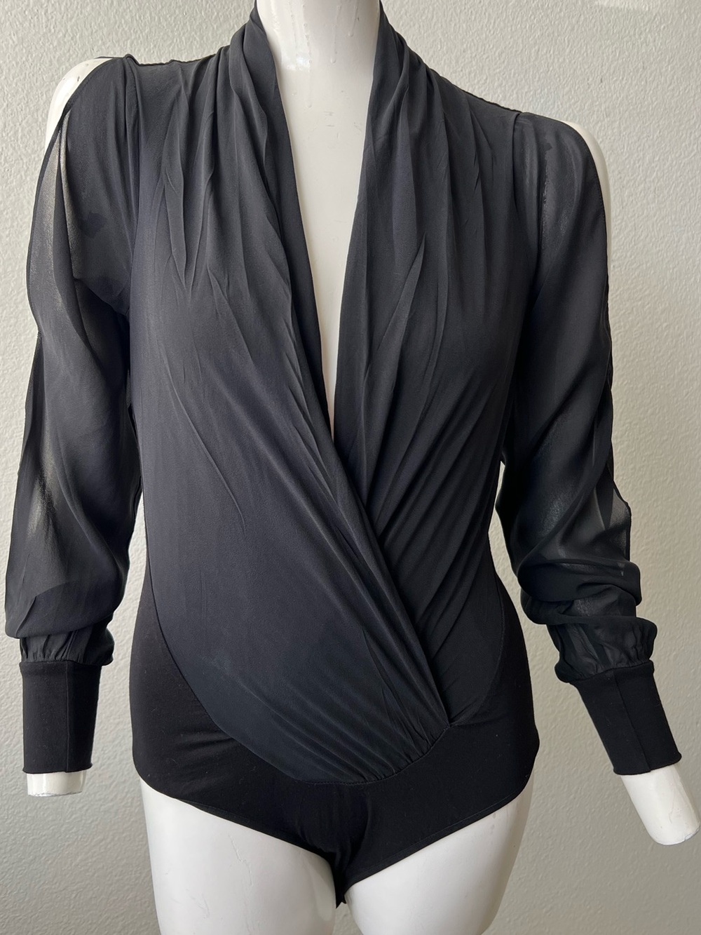 BEBE Mulburry SILK Body suit- size S- BEAUTIFUL!